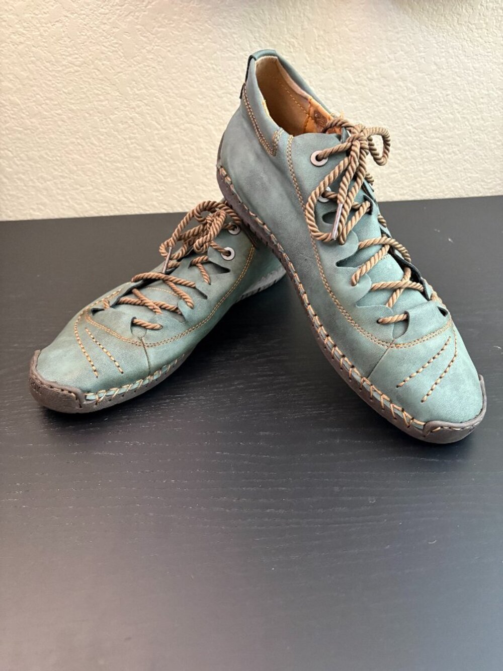 Fashion 5 1978 Men's European Style Soft Leather Lace-Up Shoes Green 47 US 11.5